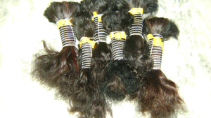Cheveux bruts humains indiens en vrac, texture naturelle 8 "jusqu'à 40", cheveux humains en vrac à texture bouclée et droite d'Inde. Bonne force - Product Image 3