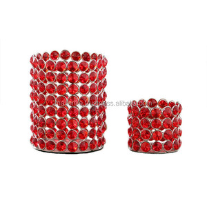 Classique or mariage décoratif métal cristal photophore votive pour la maison lumières de table décor rond bougie votive - Product Image 4