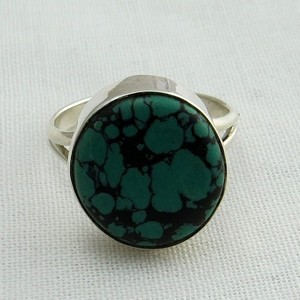Anillo de Plata de Ley 925 con gema turquesa ovalada, joyería hecha a mano - Product Image 2