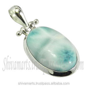 Gran oferta, joyería hecha a mano de estilo Vintage, colgante de piedras preciosas Larimar sólida de plata 925, colgantes y dijes de joyería fina - Product Image 2