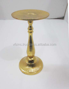 PARTY DECORATIVE TABLE TOP <b>GOLD</b> FINISH NEW DESIGN <b>PILLAR</b> <b>CANDLE</b> HOLDER - Product Image 2
