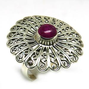 Rojo delicado Anillo de Plata de Ley 925 con filigrana de Rubí, pendientes de Gema Natural, proveedor de joyería - Product Image 4