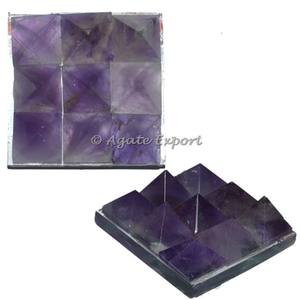 แผ่นพีระมิดวาสตูจากหินอาเกต - พีระมิดบำบัดสำหรับตกแต่งบ้าน ผลิตในอินเดีย สไตล์แห่งความรักและศาสนา - Product Image 2