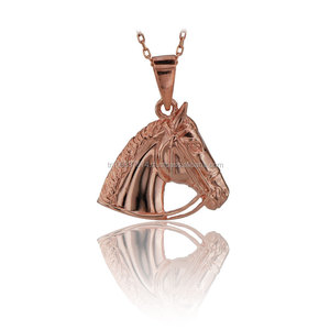 14K sólido blanco amarillo oro caballo colgante collar fino Animal joyería con perla para mujeres fiestas compromisos hecho a mano Turquía - Product Image 2