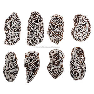 Bloques de impresión de madera hechos a mano, tela Saree textil marrón artesanal, sello de lona, indio Floral, nuevo diseño, WB-2292 de tela más reciente - Product Image 1