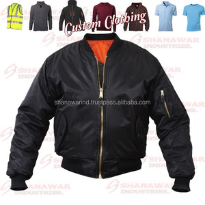 Chaqueta de vuelo de invierno para hombre hecha a medida Diseño de bombardero de patrón sólido Material de satén impermeable Precios al por mayor de Pakistán - Product Image 5
