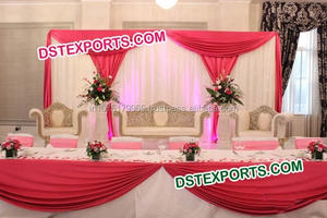 Conjunto de sofá y sillas para escenario de boda india, muebles tallados en madera para boda, muebles tallados de último diseño - Product Image 5