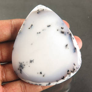 Charmant cabochon de poire d'agate dendritique naturelle Cabochon de pierres précieuses en vrac pour la fabrication de bijoux de bague et de boucle d'oreille - Product Image 4