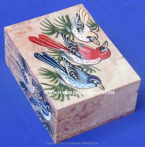 Soapstone-baratija de pintura, caja de joyería - Product Image 1