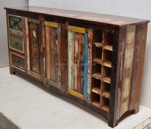 Industrial Style Indian Antique Old Color Reclaimed Timber Solid Wood Custom Size Storage Wine Bottle <b>Accessories</b> <b>Home</b> <b>Bar</b> - Product Image 1