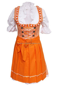 Robe dirndl allemande autrichienne pour femmes, costume traditionnel vert pour l'Oktoberfest, 3 pièces, chemisier et tablier inclus, dirndl d'Oktoberfest 2024 - Product Image 2