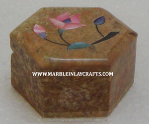 Indian Soapstone Inlay <b>Box</b> - Product Image 1