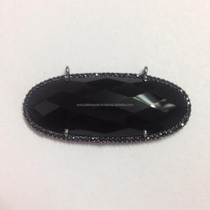 Hermoso estilo bohemio plata oro negro ónix CZ diamante pavé cristales ajuste piedra preciosa joyería de moda aleación colgantes encantos - Product Image 1