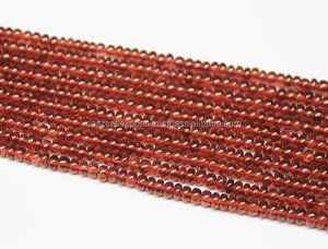 ลูกปัดโกเมน Mozambique สีแดงธรรมชาติลูกปัดกลมขัดเงาเรียบได้รับการรับรองสำหรับการทำเครื่องประดับ - Product Image 2