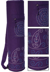 Best Quality Private Label Yoga Mat Bag Zippered/Drawstring Closure Natural Cotton Canvas 75cm Length Custom Logo Carton - Product Image 3