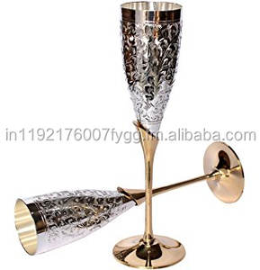Engraved Silver <b>Wine</b> <b>Goblets</b> and Champagne Glasses Elegant Drinkware - Product Image 4
