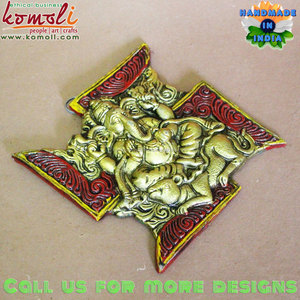 ที่แขวนผนังพระพิฆเนศสีเขียวแดงของขวัญคืนงานแต่งงานอินเดียของตกแต่งประตูของตกแต่งบ้านฮินดูแบบดั้งเดิม - Product Image 3