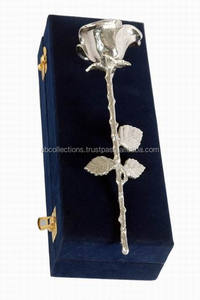 CRIMSON ROSE STEM recuerdo, flor de METAL pequeña urna conmemorativa - Product Image 2