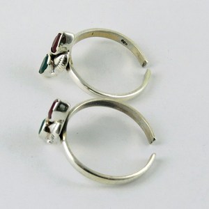 True Emotion Green Onyx_Red Onyx 925 Sterling <b>Silver</b> <b>Toe</b> <b>Rings</b> Beautiful <b>Silver</b> Jewellery <b>Silver</b> Jewellery India - Product Image 5