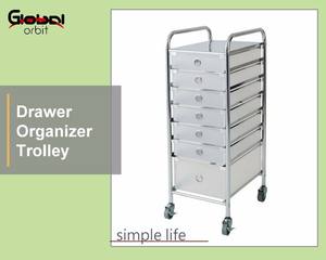 Chariot de rangement à roulettes en métal à 4 niveaux pour les outils de nettoyage de la salle de bain, meubles de maison - Product Image 6