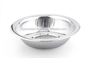 อุปกรณ์จัดเลี้ยง ถาดอุ่นอาหารสแตนเลสทรงกลมสีเงิน พร้อมฝาครอบแก้ว - Product Image 5