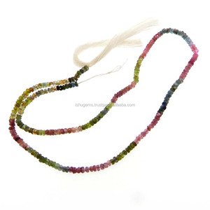 Piedras preciosas sueltas de turmalina múltiple, hilo de 14 pulgadas de longitud, cuentas facetadas de 3mm - Product Image 2