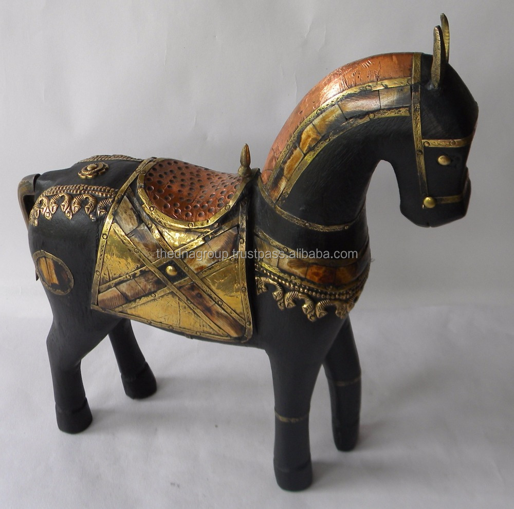 スーパーアートワークとインドのアンティークの伝統的な馬-手作りの