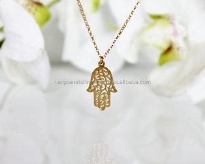 COLLAR COLGANTE de Vermeil de oro de última Hamsa - Product Image 2