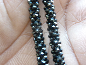 สร้อยคอลูกปัดสีดำธรรมชาติสไตล์คลาสสิกชุบโรเดียมและโรเดียมสำหรับงานแต่งงานและของขวัญ - Product Image 6