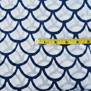 Vestido para correr de algodón estampado a mano, tela de costura, tejido de sarga de Color rápido, blanco, azul índigo, artesanía de decoración del hogar de alta calidad - Product Image 3