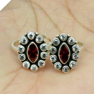 Natural Red CZ 925 Sterling <b>Silver</b> <b>Toe</b> Gemstone <b>Rings</b> Exporter And Wholesaler Stone <b>Silver</b> Jewelry - Product Image 6