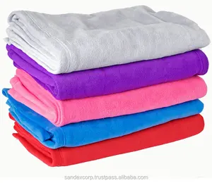 Wholesale Price Fleece Throws Blanket Direct Factory Sale Solid Color Plain Coral Fleece Blanket Supplier In India