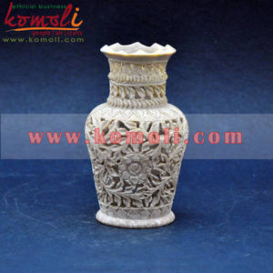 Jarrones de flores pequeñas talladas para decoración del hogar, piedra jabonosa - Product Image 5