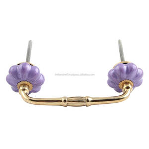 ตู้ลิ้นชักสไตล์วินเทจลายประตูมือจับตู้ดีไซน์โบราณทำด้วยมือเซรามิกเมล่อนสีม่วงขายส่ง - Product Image 6