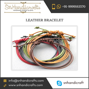 Contemporary Designs of Wire Shaped <b>Leather</b> <b>Bracelet</b> for Mass Purchase - Product Image 1