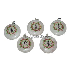 Ensemble de pendentifs en pierres naturelles, imprimé, Reiki - Product Image 1
