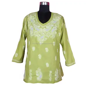 Top bordado de pollo/Kurti Georgette bordado Kurta túnica 2023 fiesta occidental desgaste diseñador Kurtis nueva llegada elegante caliente - Product Image 1