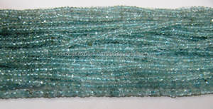 Perles de pierres précieuses à facettes de forme ronde en aigue-marine bleue - Product Image 2