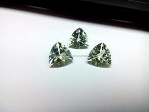 Natural Green Amethyst Trillion Cut Loose Gemstone - Product Image 6