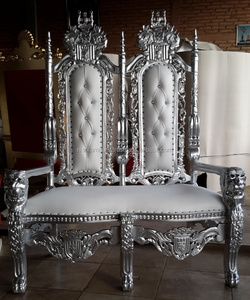 Trône royal indonésien de luxe pour deux personnes, style Lion King, meubles en bois capitonnés faits à la main pour le salon - Product Image 1