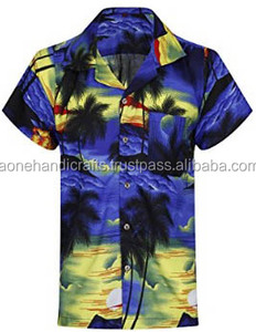 เสื้อยืดชายหาดกางเกงขาสั้นแขนสั้นสำหรับผู้ชายเสื้อชายหาดกลางแจ้งผ้าฝ้ายแบบระเหิดมาใหม่ - Product Image 3