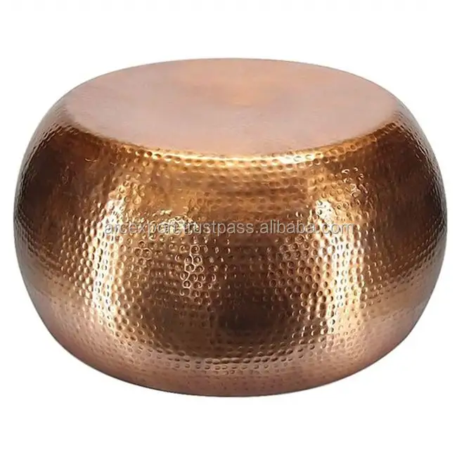 Copper Rounded Hamerred Fancy Tables Copper Metal Decoration Standard Luxury Best Quality Table