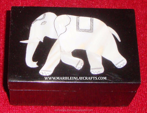 Handcrafted Inlay Marble Box, Marble Stone Inlay Box - Product Image 1