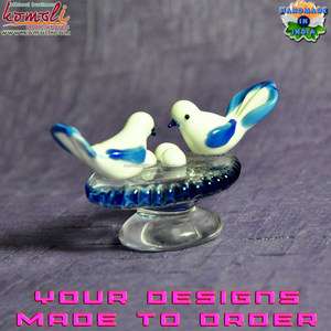 Oiseaux en verre miniatures personnalisés sur bain d'eau Figurine en verre soufflé Art déco Sculpture d'animal modèle pour la décoration intérieure - Product Image 2