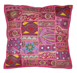 Funda de cojín con bordado étnico indio, patrón Vintage, hoja decorativa, funda de almohada cuadrada, arte de 16 piezas, venta al por mayor - Product Image 4