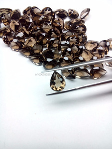 Alto grado 6X8mm forma de pera cuarzo ahumado Natural corte facetado cristal negro piedra suelta joyería fabricación M.Y.GEMS IGI certificado - Product Image 5