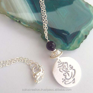 925 Silver Plated Designer Artisan Filigree Handmade <strong>Lord</strong> Ganesha Charm Pendant Brass <strong>Jewellery</strong> Soku#2283 - Product Image 1