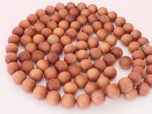 Ensemble de mala en bois de santal Riddhi Siddhi de qualité supérieure, 108 perles, écologique, parfum boisé doux, perles en bois naturel brun doré foncé - Product Image 4