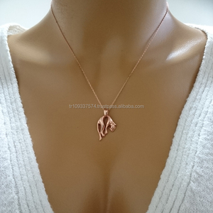 Collier pendentif Jaguar en or massif 14K Bijoux fins pour femmes fabriqués en Turquie - Product Image 4