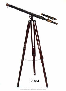 Telescopio de suelo antiguo de latón de metal decorativo con estilo para decoración del hogar con arena - Product Image 2